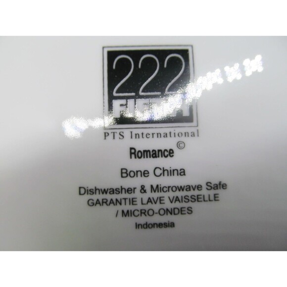 222 Fifth Romance White Bone China 11" Dinner Plate And 9" Salad Plate EUC - Picture 6 of 7